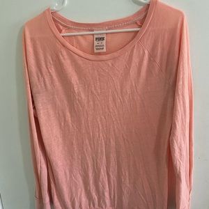 Victoria Secret PINK coral long sleeve shirt XS XSmall